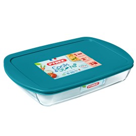 PYREXOVÁ SKLENENÁ NÁDOBA NA PEČENIE S VEKOM 4,9 L 40X27X7CM