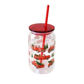 Pohár so slamkou TORO 480ml vianočný motív