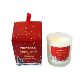 Vianočná vonná sviečka v skle PROVENCE 20 hodín jablko ihličie