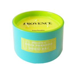 SVIEČKA V SKLE TYRKYSOVÁ/ŽLTÁ 10,9X8CM 292G