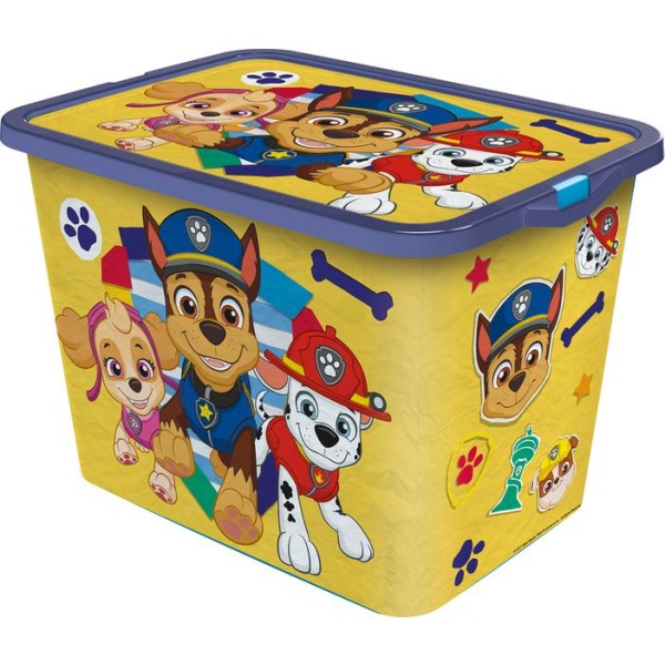 Plastový úložný box s vekom Paw Patrol 23l žltý