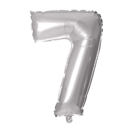 BALÓNOVÁ ČÍSLICA 7, 30 CM, MATNÁ STRIEBORNÁ