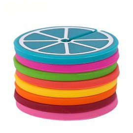 SADA SKLENENÝCH ROZLIŠOVAČOV 8KS SILIKÓNOVÝCH PLÁTKOV CITRÓNA