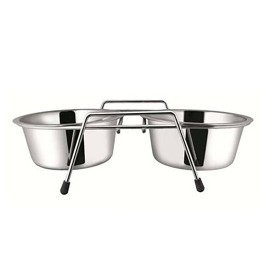 DVOJITÁ MISKA SO STOJANOM PRE DOMÁCE ZVIERATÁ 1L