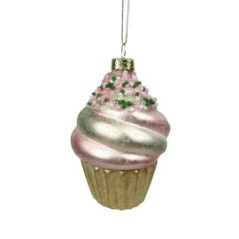 VIANOČNÁ OZDOBA NA CUPCAKE 6,5X10,6CM SKLO