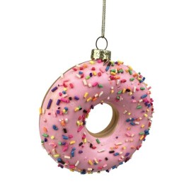 VIANOČNÁ OZDOBA DONUT 9,5X3,3X11CM SKLO