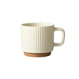 HRNČEK 380ML KERAMICKÝ REBROVANÝ KRÉMOVO BIELY