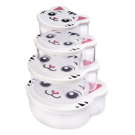 Plastová dóza na potraviny TORO 4ks mačka