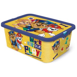 Plastový úložný box s vekom Paw Patrol 13l žltý