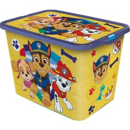 Plastový úložný box s vekom Paw Patrol 23l žltý