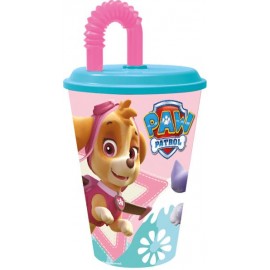 Plastový téglik so slamkou Paw patrol 430ml